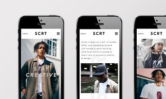 Website concepts for menswear brand