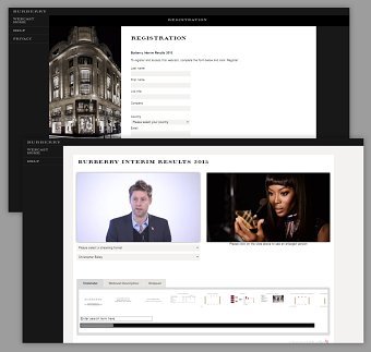 Bespoke responsive microsite for Burberry webcast