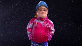 Sweet kid in snowfall composite process
