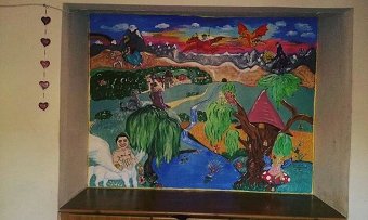 Mystical family wall mural (for a child's bedroom)