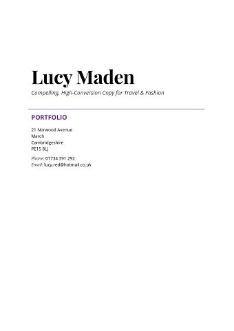 Lucy Maden Portfolio