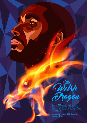 Ashley Williams 'The Welsh Dragon' Illustration