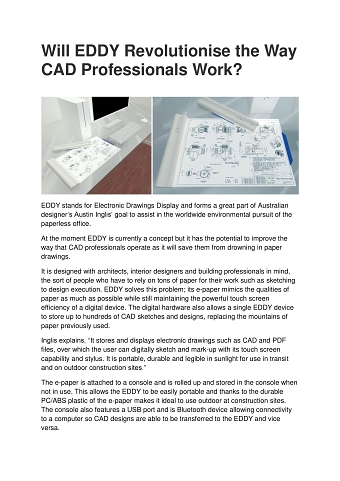 Will EDDY Revolutionise the Way CAD Professionals Work?