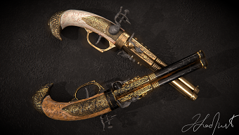 Low Poly Flintlock Pistols