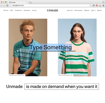 Unmade summer collection website interaction