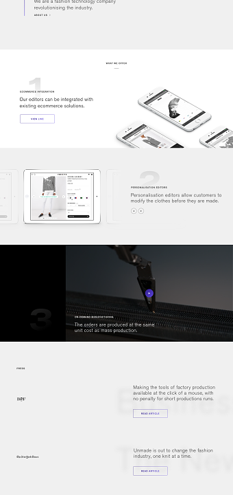 Unmade homepage redesign