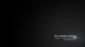 Rui Pedro Sousa - VFX Reel
