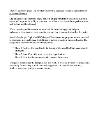 New Philanthropy Capital abstracts