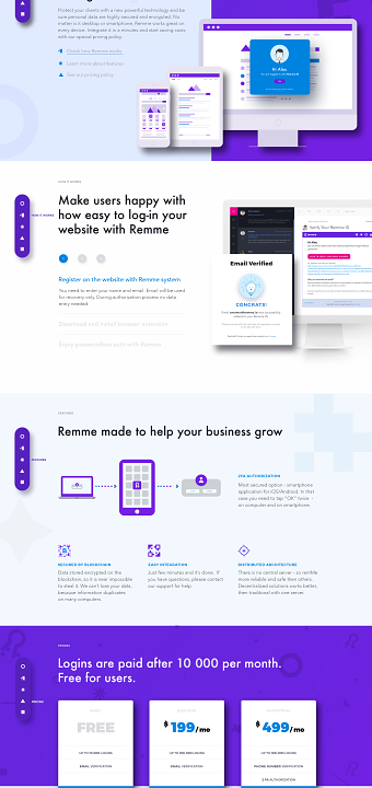 Web design for REMMe start-up