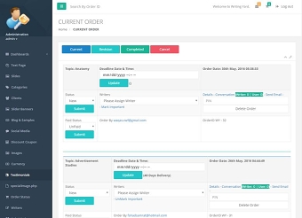 Writing Yard Admin Dashboard