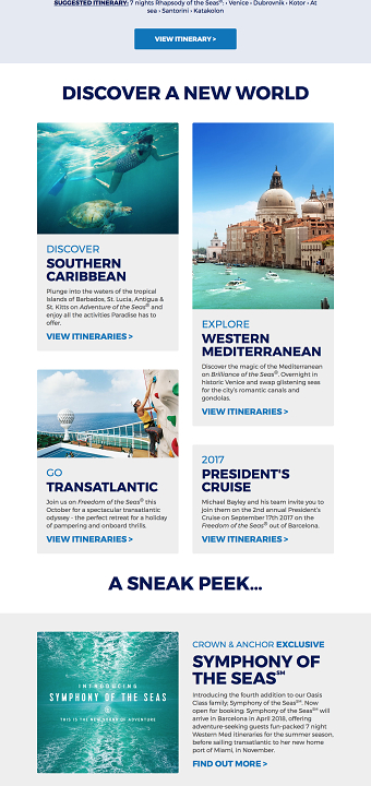 Email Template Overhaul — Royal Caribbean International
