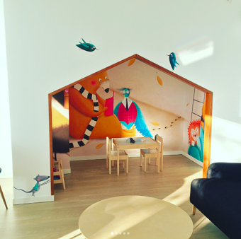 An illustrated mural