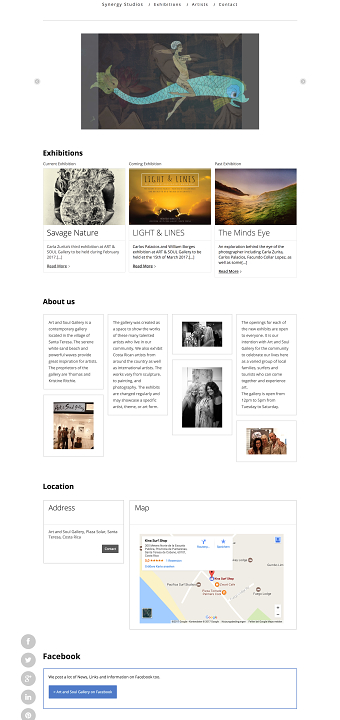Website for Art&Soul Gallery in Costa Rica