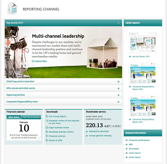 Home Retail Annual Report website