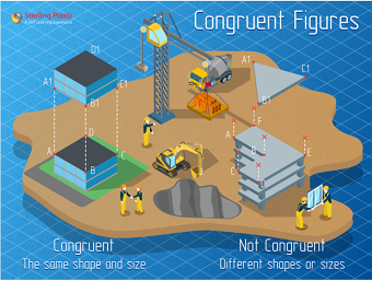 Congruent Figures - Isometric infographics design for Sterling Pixels