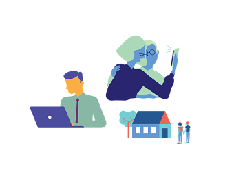 Illustrated details of a series of Infographics