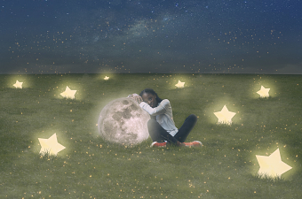 Me with the moon and the stars