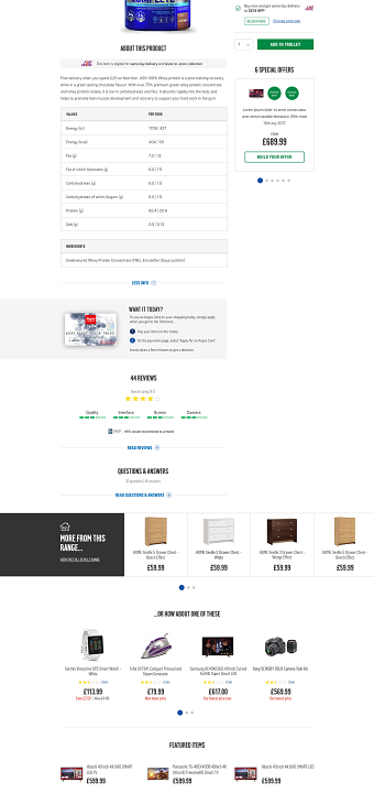 Argos Product Description Page