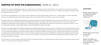Article // Keeping up with the Kardashians