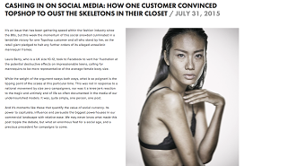 Article // Cashing in on social media: how one customer convinced Topshop to oust the skeletons