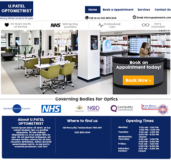 U.PATEL OPTOMETRIST Website