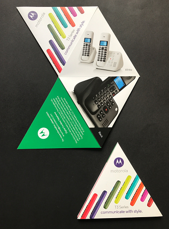 Motorola triangle fold-out flyers