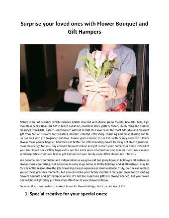 Surprise your loved ones with Flower Bouquet and Gift Hampers