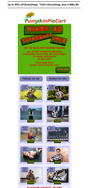 Sample email marketing