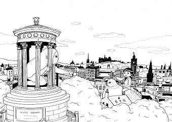 Illustration- Sister vs Brother, A-Z places in Edinburgh