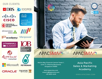 Three-fold downloadable brochure for a sales and marketing academy