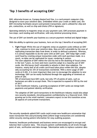 'Top 3 benefits of accepting EMV’ 