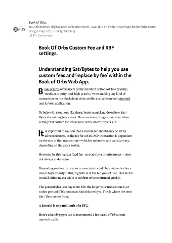 Custom Fees and RBF