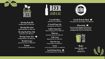 Scott Cinema Bar Menu