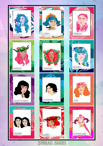 ZODIAC CARD ILLUSTRATIONS