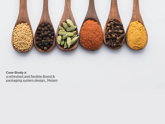 a refreshed and flexible Brand & packaging system design_ Melam