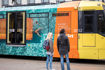 Easjet Wrapped Tram Manchester