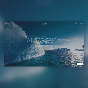 Antilophia destination page to Antartica