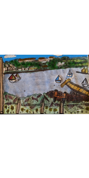My Llanstadwell Watercolour Painting Sea View