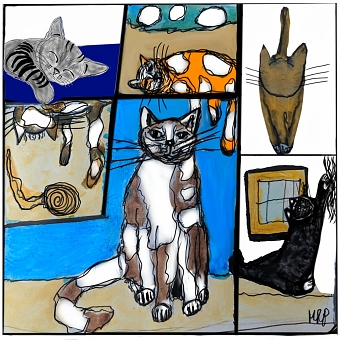 My Cats will be Cats Watercolour Painting