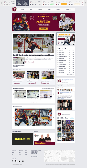 Guildford Flames Landing Page Concept