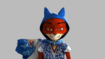 Super Foxy - Character Design (Fur & Cloth Simulation Test)