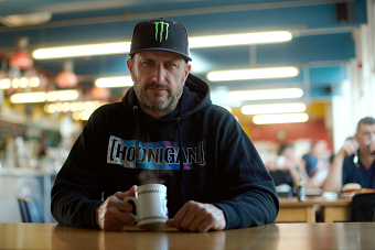 Ken Block at Ace Cafe, London