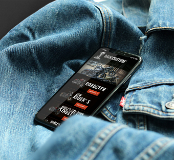 Harley Davidson website sections