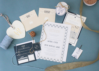 Art Deco inspired Wedding Invitations