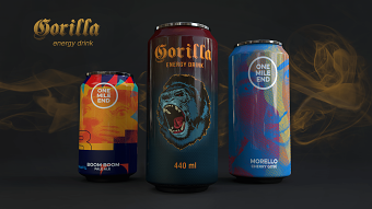 Label Design and Product Visualisation of an energy drink