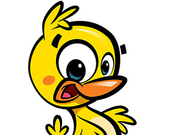 Cartoon cute baby duck :)