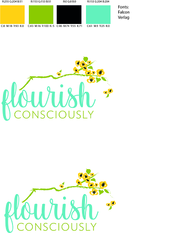 Flourish Logo, Branding and Workbook