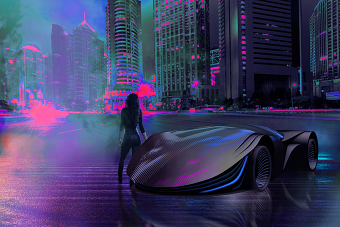 Synthwave Sport Car///Concept Design