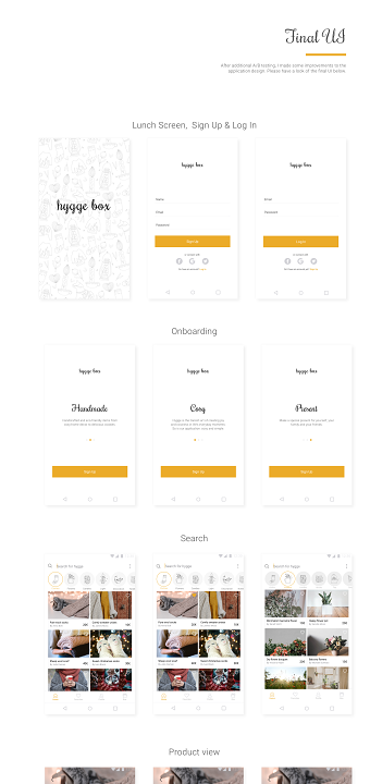"Hygge" online shop for handmade goods - UX & UI case study