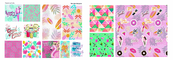 Summer seamless tropical patterns